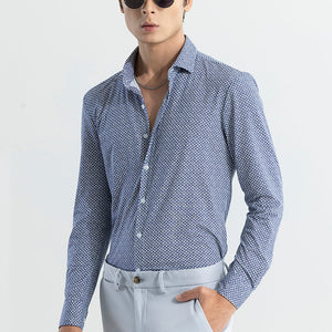 EasyFlex Floral Motif Grey Shirt