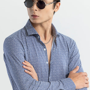 EasyFlex Floral Motif Grey Shirt