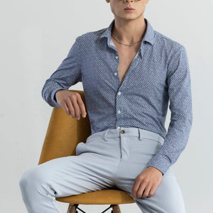 EasyFlex Floral Motif Grey Shirt