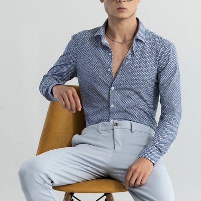 EasyFlex Floral Motif Grey Shirt