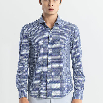 EasyFlex Floral Motif Grey Shirt