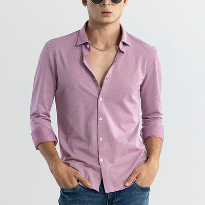 EasyFlex Self Design Coral Pink Shirt