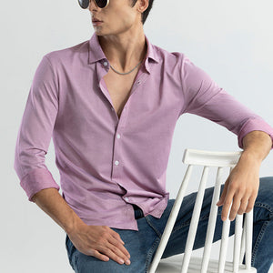EasyFlex Self Design Coral Pink Shirt