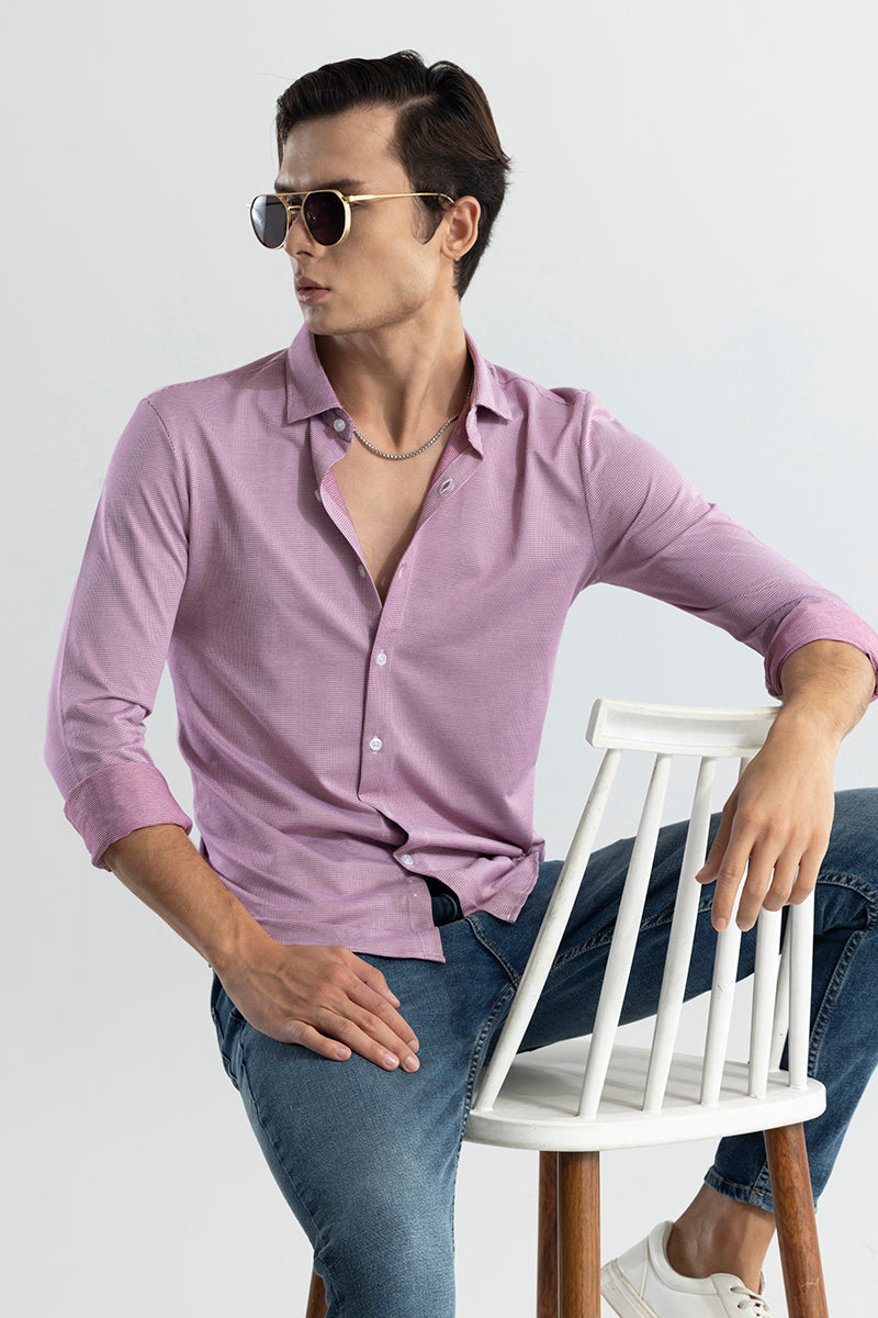 EasyFlex Self Design Coral Pink Shirt