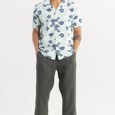 Chestnut Green Seersucker Shirt