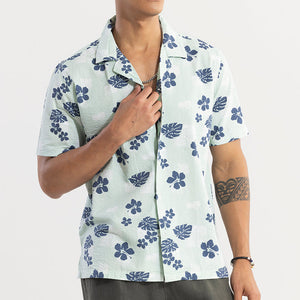 Chestnut Green Seersucker Shirt