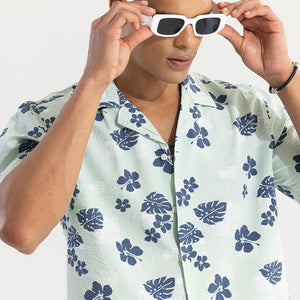 Chestnut Green Seersucker Shirt