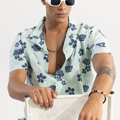 Chestnut Green Seersucker Shirt