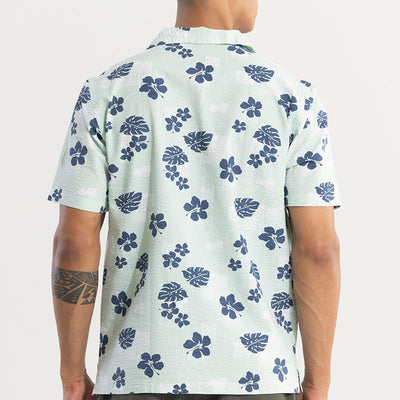 Chestnut Green Seersucker Shirt