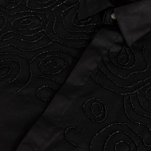 Contour Beaded Black Shirt