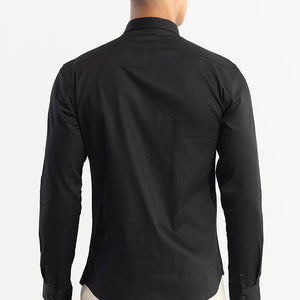 Contour Beaded Black Shirt