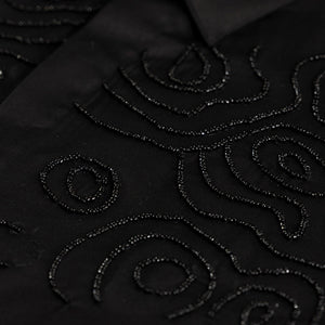 Contour Beaded Black Shirt