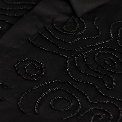 Contour Beaded Black Shirt