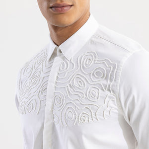 Contour Beaded White Shirt