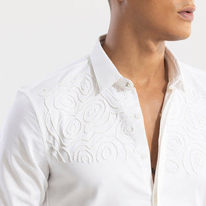 Contour Beaded White Shirt