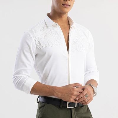 Contour Beaded White Shirt
