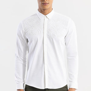 Contour Beaded White Shirt