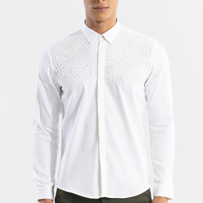 Contour Beaded White Shirt