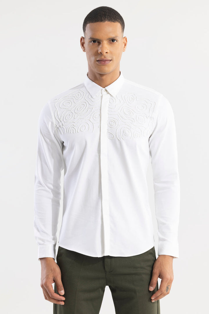 Contour Beaded White Shirt