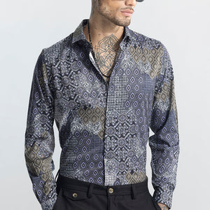 Multi Motif Grey Shirt