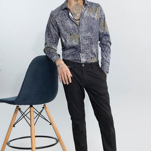 Multi Motif Grey Shirt