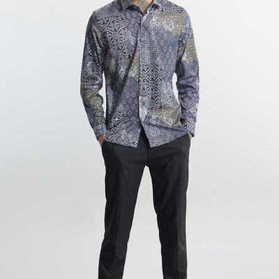 Multi Motif Grey Shirt