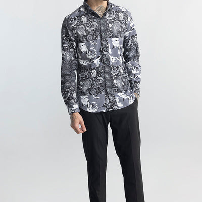 Paisley Mosaic Grey Shirt