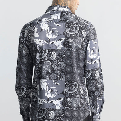 Paisley Mosaic Grey Shirt