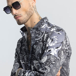 Paisley Mosaic Grey Shirt