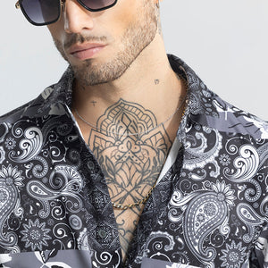 Paisley Mosaic Grey Shirt