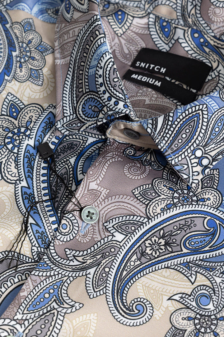 Paisley Ornate Blue Shirt