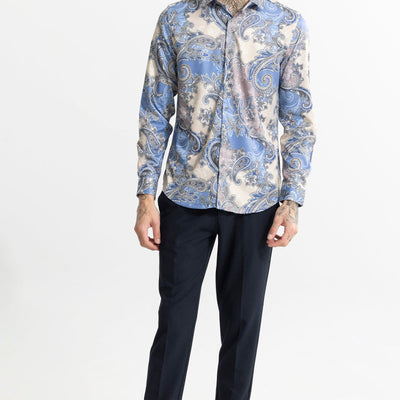 Paisley Ornate Blue Shirt