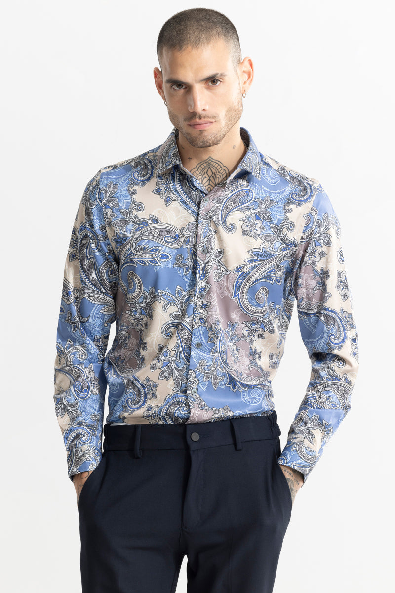 Paisley Ornate Blue Shirt