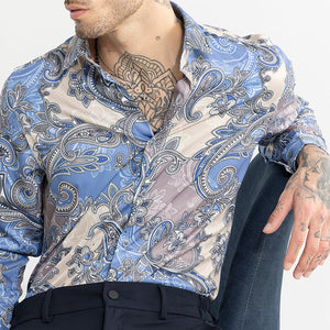 Paisley Ornate Blue Shirt