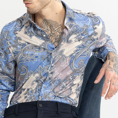 Paisley Ornate Blue Shirt