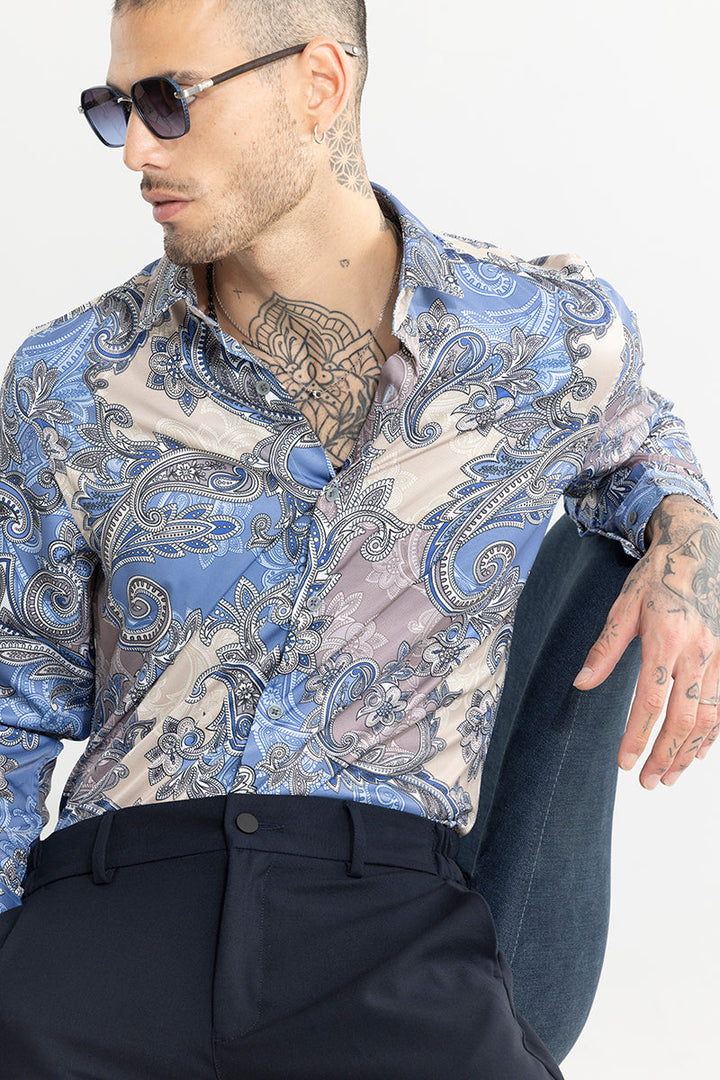 Paisley Ornate Blue Shirt