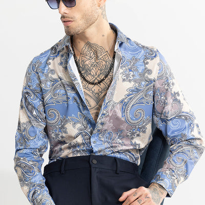 Paisley Ornate Blue Shirt