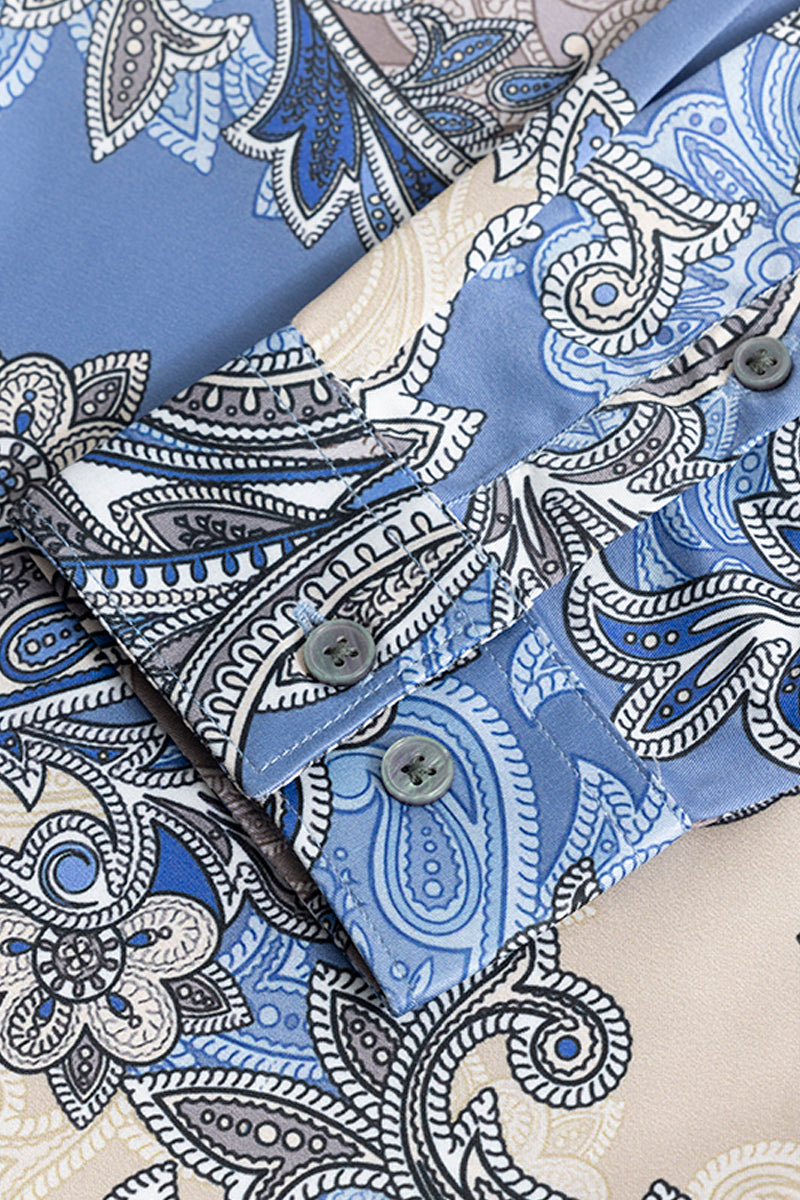 Paisley Ornate Blue Shirt