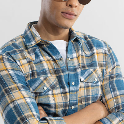 Tartan Tango Blue Checks Shirt
