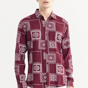 Pixel Paisley Red Shirt