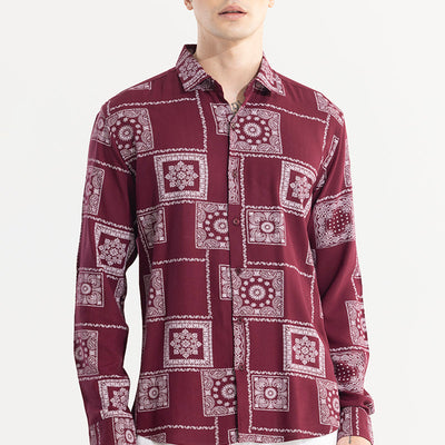 Pixel Paisley Red Shirt