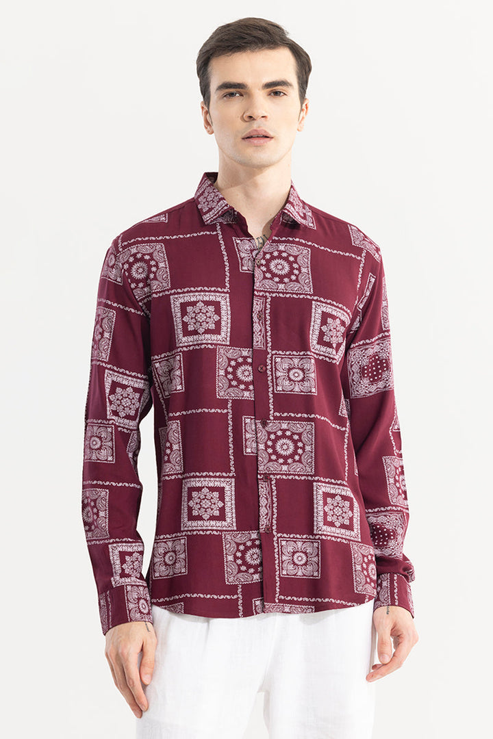 Pixel Paisley Red Shirt