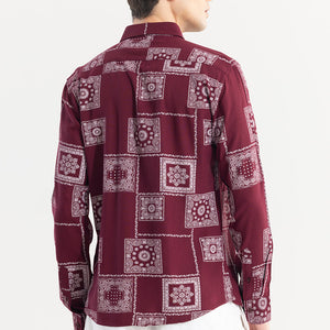 Pixel Paisley Red Shirt
