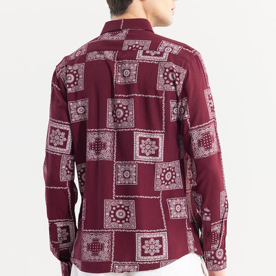 Pixel Paisley Red Shirt