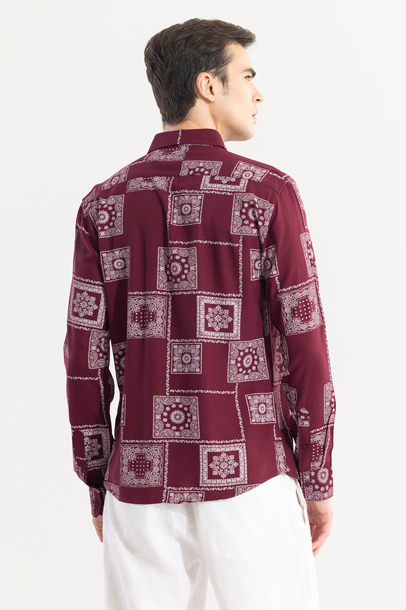 Pixel Paisley Red Shirt