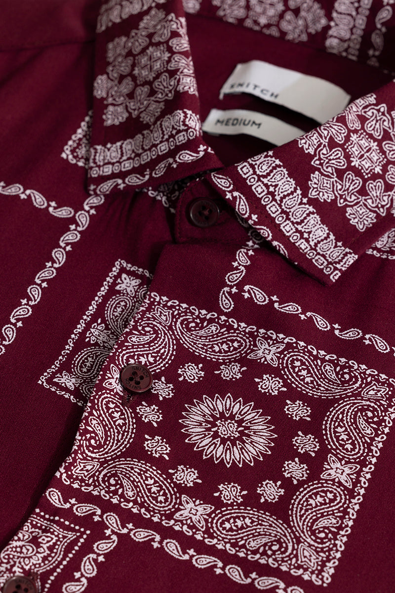 Pixel Paisley Red Shirt