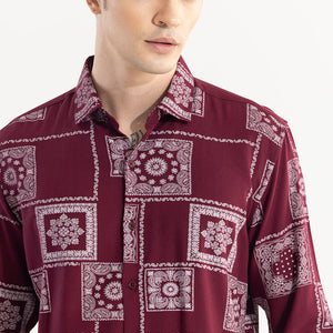 Pixel Paisley Red Shirt
