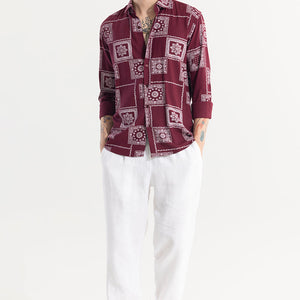 Pixel Paisley Red Shirt