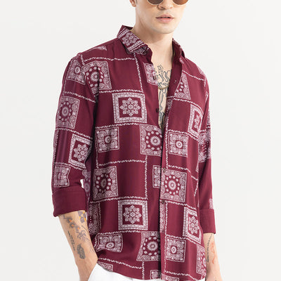 Pixel Paisley Red Shirt