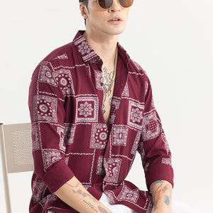 Pixel Paisley Red Shirt